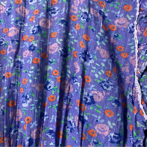 LOVESHACKFANCY Blue Ditzy Floral Sundress Euro Summer Cotton Cottage Coastal 4 - Picture 7 of 10